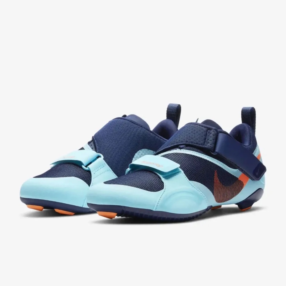 Nike Men's SuperRep Indoor Cycling Shoes 'Blue Void Copa Orange' CW2191-484 NIB
